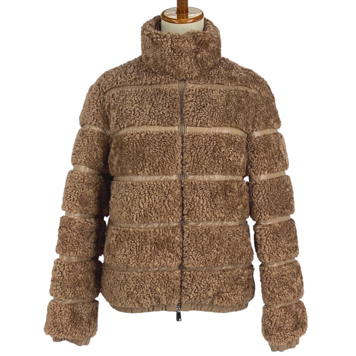 モンクレール MONCLER ロゴ ダウンジャケット G20931A00049 フェイクファー アウター ダウンジャケット ブラウン レディース