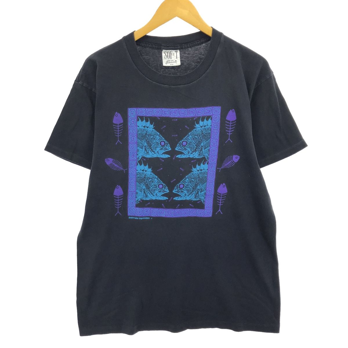 古着 90年代 SOF T 魚柄 アニマルTシャツ カナダ製 メンズM相当 ヴィンテージ/eaa465430