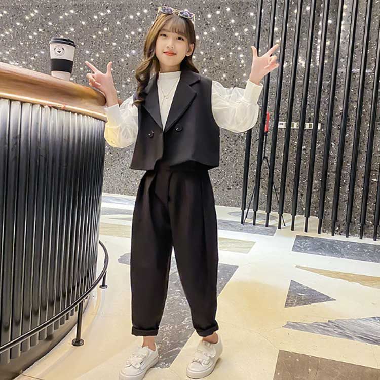 入学式 春秋 小学生 卒業式 パンツスーツ 3点セット ジュニア