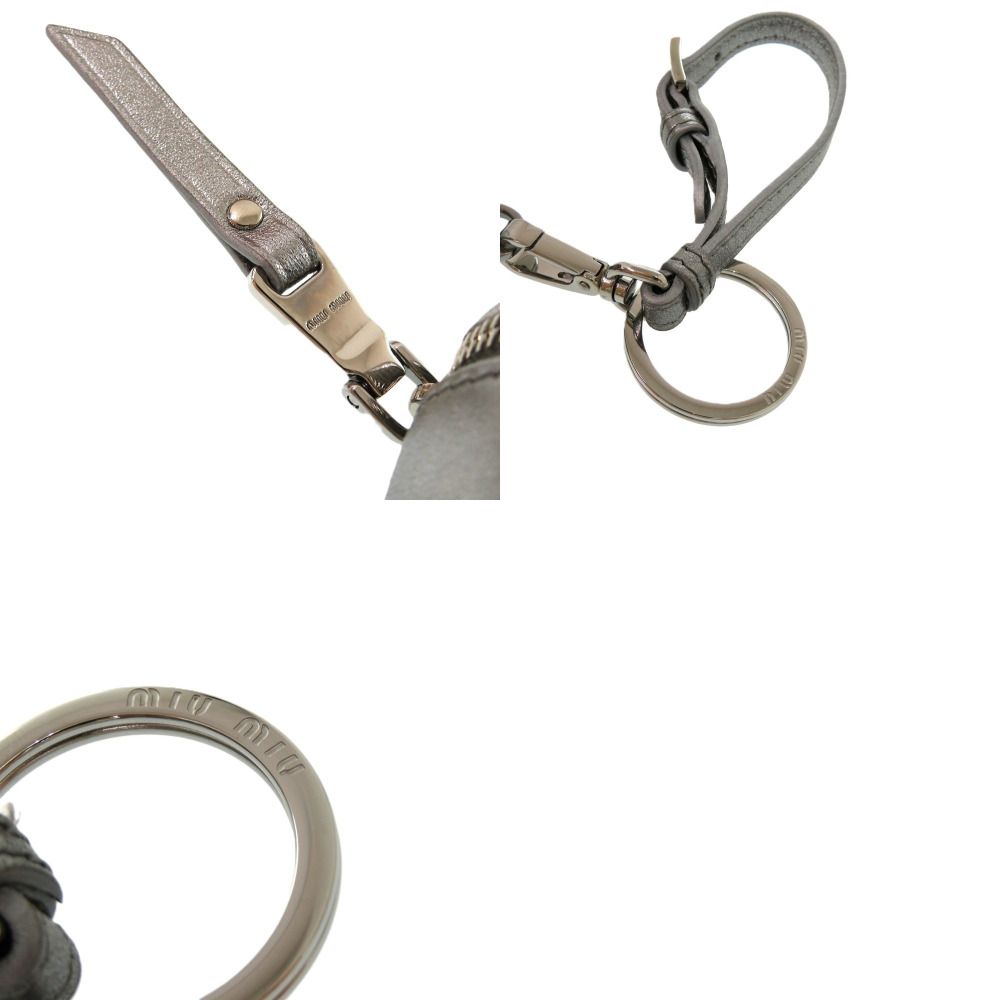 新品同様 ミュウミュウ マテラッセ 5TL518 レザー メタル シルバー