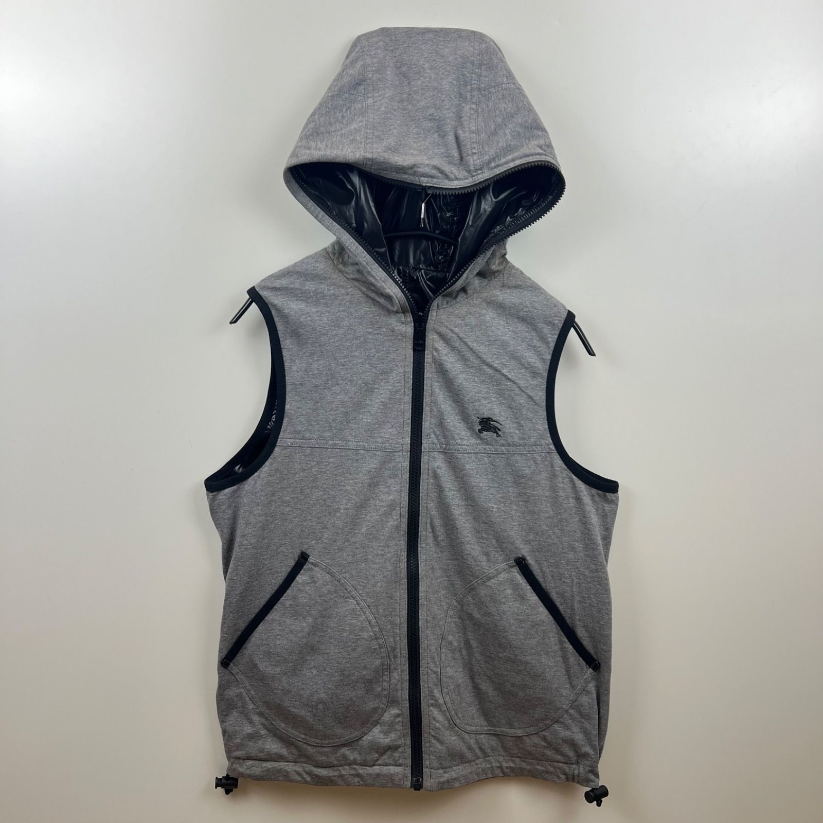 ✨美品✨BURBERRY BLACK LABEL フーディ付き　ナイロンベスト BURBERRY BLACK LABEL 00s y2k nylon vest hoodie reversible M