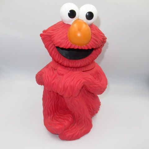 1997年90'sSESAMESTREETセサミストリートエルモELMO人形フィギュアぬいぐるみ小物入れクッキージャー２８×２０センチソフビ