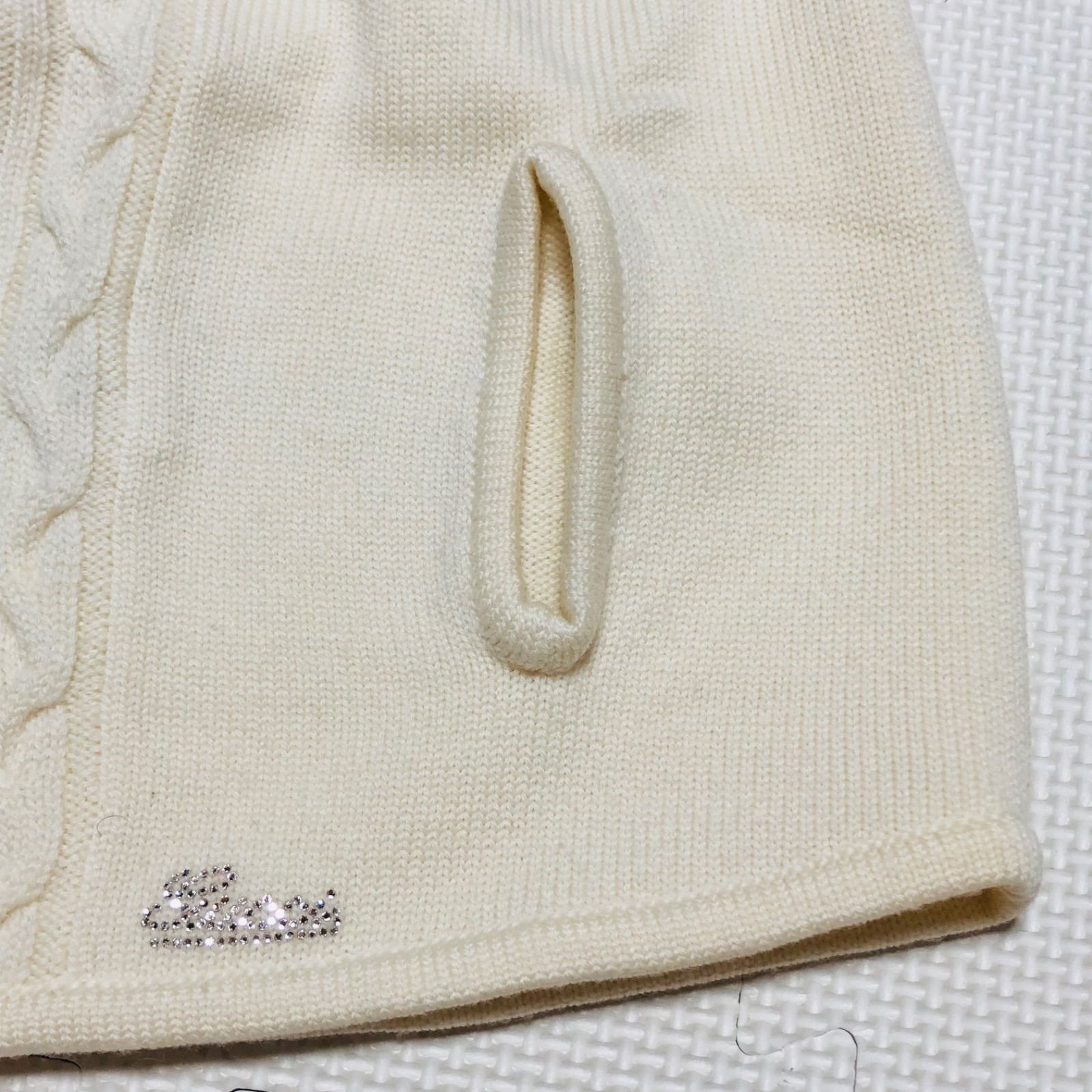 □極美品□GUCCI グッチ キッズ フード付きニットポンチョ ウール100 