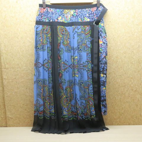 sacai サカイ ペイズリー柄 プリーツスカート