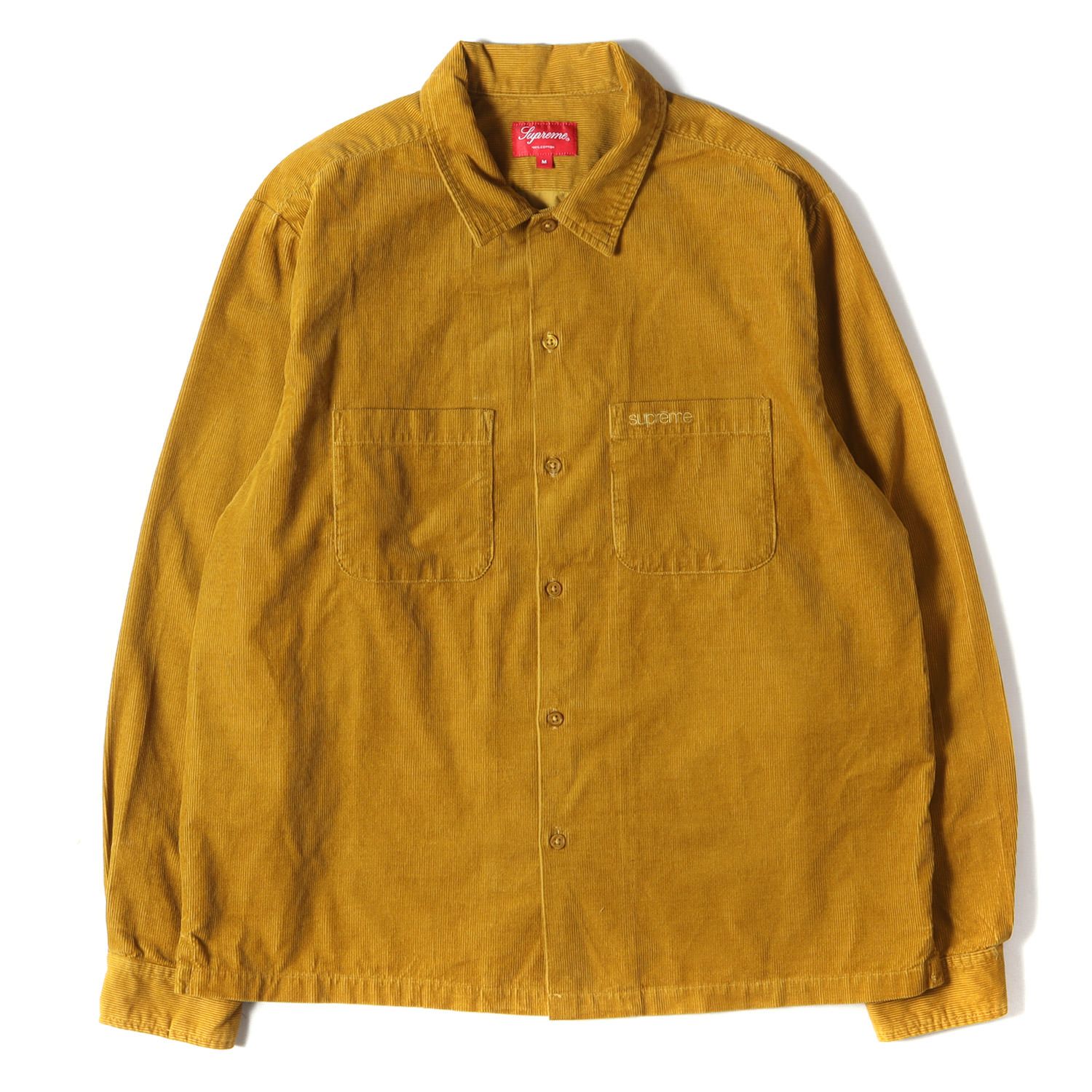 【L】supreme Corduroy Shirt Gold コーデュロイ