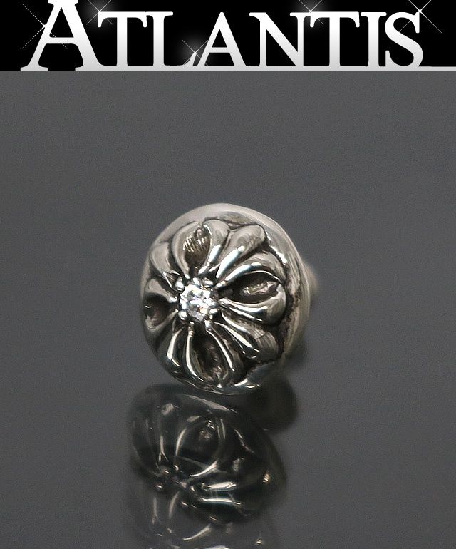 CHROME HEARTS 銀座店 クロムハーツ クロスボール スタッド ダイヤ ピアス シルバー SV925 100675