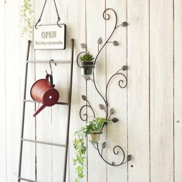 アイアン ウォールデコレーション リーフ柄 ブラック インテリア 撮影