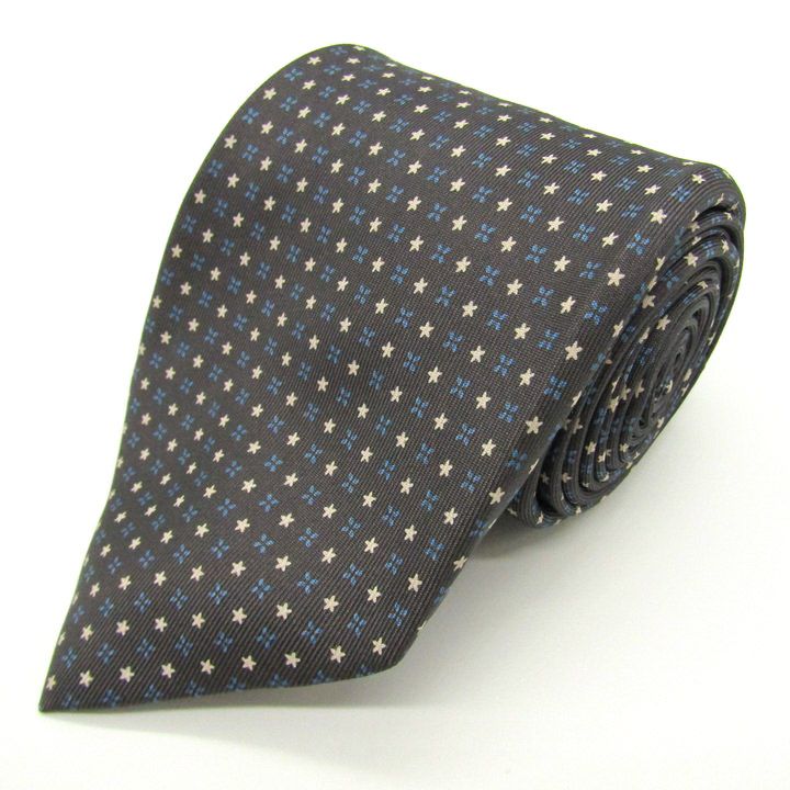 マリネッラ ブランド ネクタイ 小紋柄 星柄 PO メンズ グレー E.MARINELLA 最 ｲﾀﾘｱ老舗