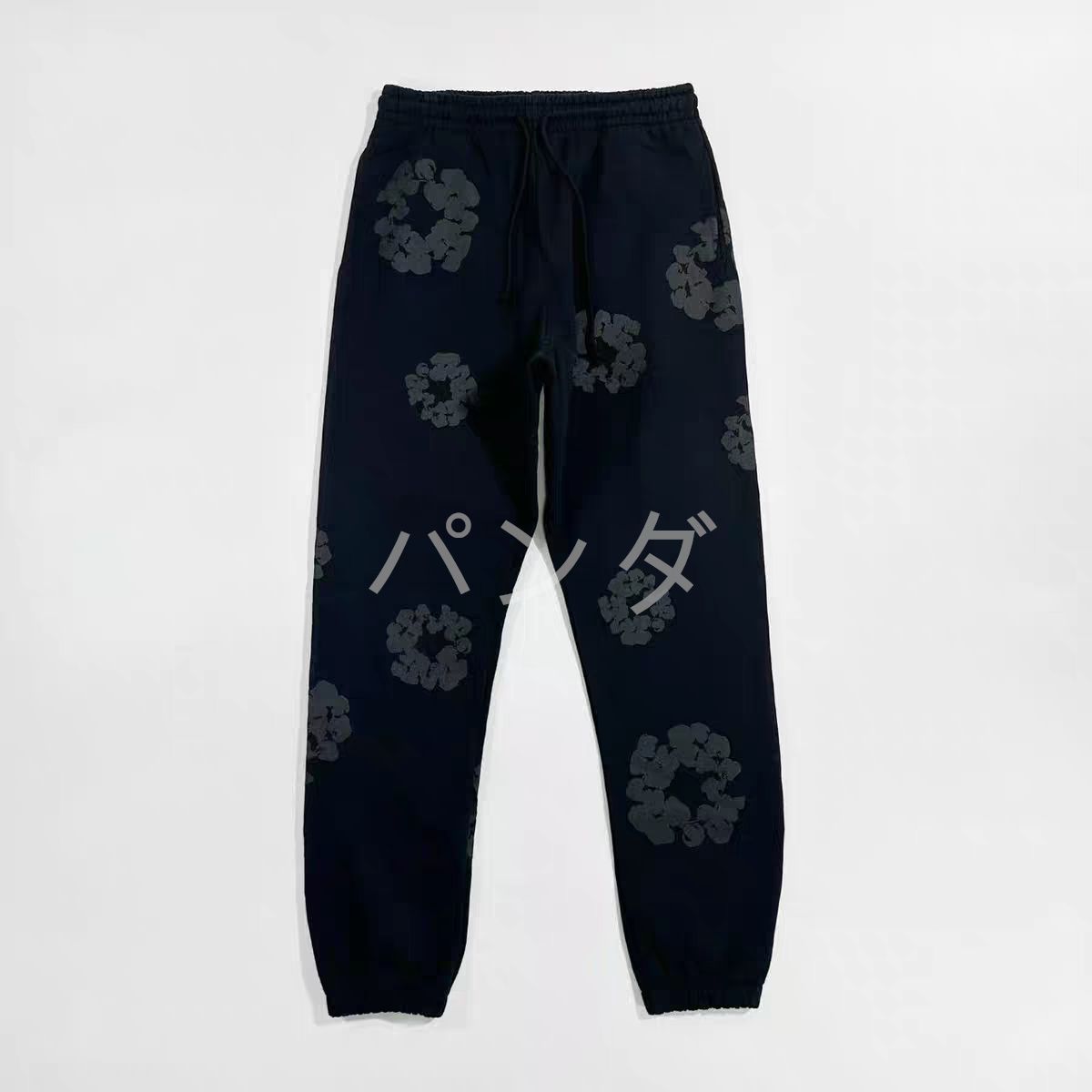 DENIM TEARS デニムティアーズ Wreath Cotton スウェットパンツ ブラック Lサイズ Z208