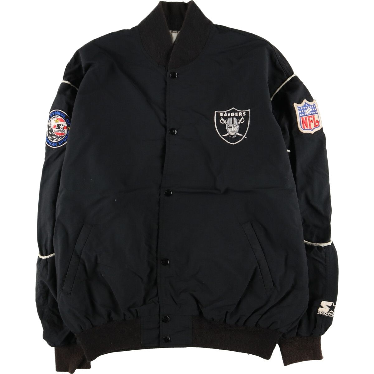 1990年代Starter Raiders スタジアムジャケット 古着 90年代 STARTER NFL RAIDERS レイダーズ ナイロン