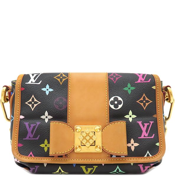 ルイヴィトン LOUIS VUITTON ショルダーバッグ パティ モノグラムマルチカラー ノワール ゴールド金具 黒 肩掛け M40306 SR0191