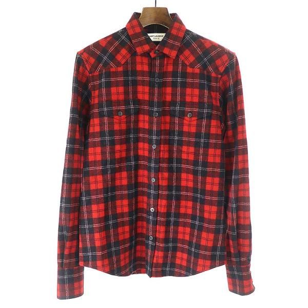 SAINTLAURENTPARISサンローランパリ13AWウールフランネルチェック 