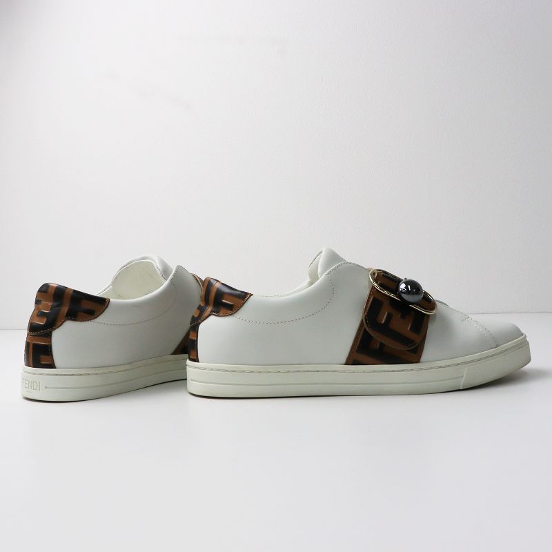 フェンディスニーカー 美品 フェンディ FENDI 6734 ズッカ ローカットスニーカー 36