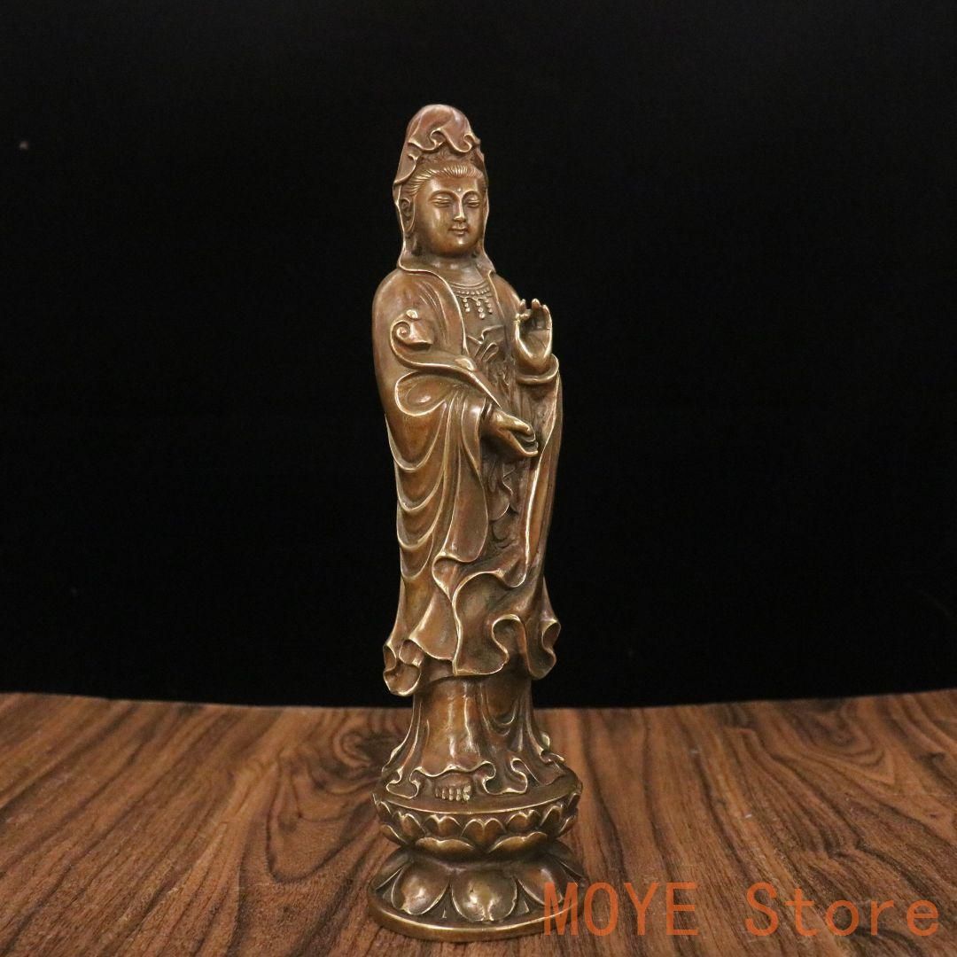 仏教美術 仏像 観音菩薩様 小仏像 銅製 ディスカウント 銅器zw0829