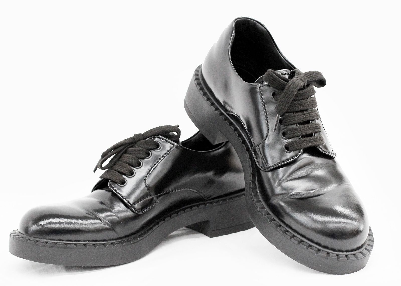 PRADA プラダ ブラッシュドレザーダービーシューズ 6 25~25.5cm相当 2EE345 革靴