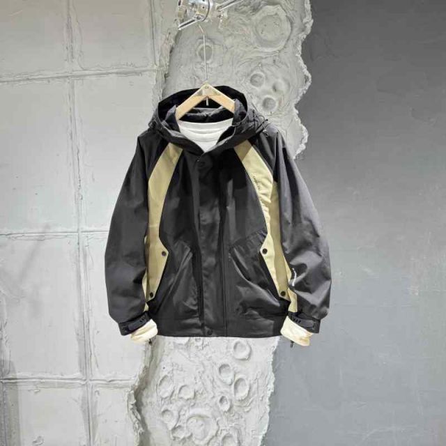 秋冬 コーデ メンズ 服 シンプル ファッション オシャレ 大人 かっこいい 大きいサイズ ストリート 紳士服 フード付き ジャケット カジュアル ブロック アウトドア 防風