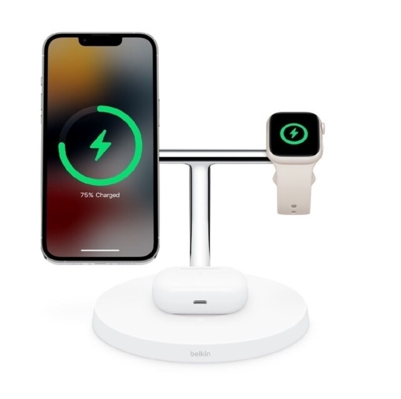 新品】Belkin 3 in 1 MagSafe ワイヤレス充電器 ホワイト - メルカリ