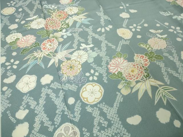 平和屋本店□極上 訪問着 友禅 駒刺繍 吉祥花文 金彩 逸品 DZAA5755kh5