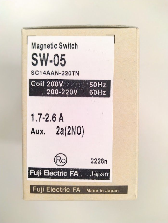 正規代理店購入 富士電機 電磁開閉器 SW-05 シュカイロAC200V 1.7A 2A-