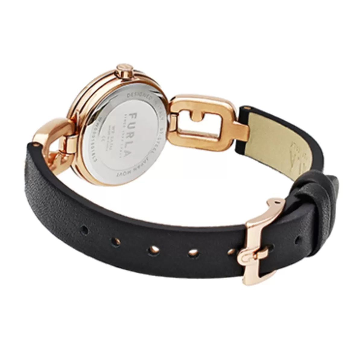 T157.[腕時計]FURLA アルコチェーン クォーツ 腕時計 BLACK - メルカリ