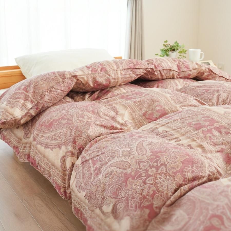 羽毛布団 シングルロング ホワイトダックダウン85 1.0kg入り 330dp 立体キルト 3SA-325251110