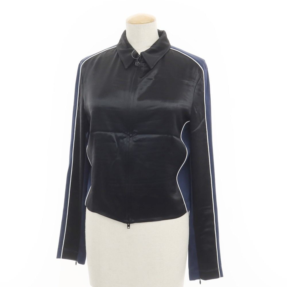 DIESEL - 【中古】ディーゼル DIESEL 2024年春夏 アセテートポリエステル ジップアップ ジャージ ブラックxネイビー【サイズ42】【レディース】 中古】ディーゼル DIESEL 2024年春夏 アセテートポリエステル