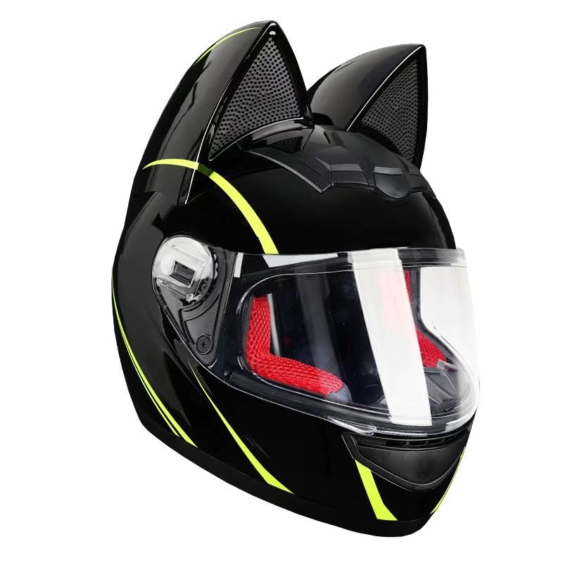 猫耳付きフルフェイスヘルメット レディース用原付・電動バイク対応