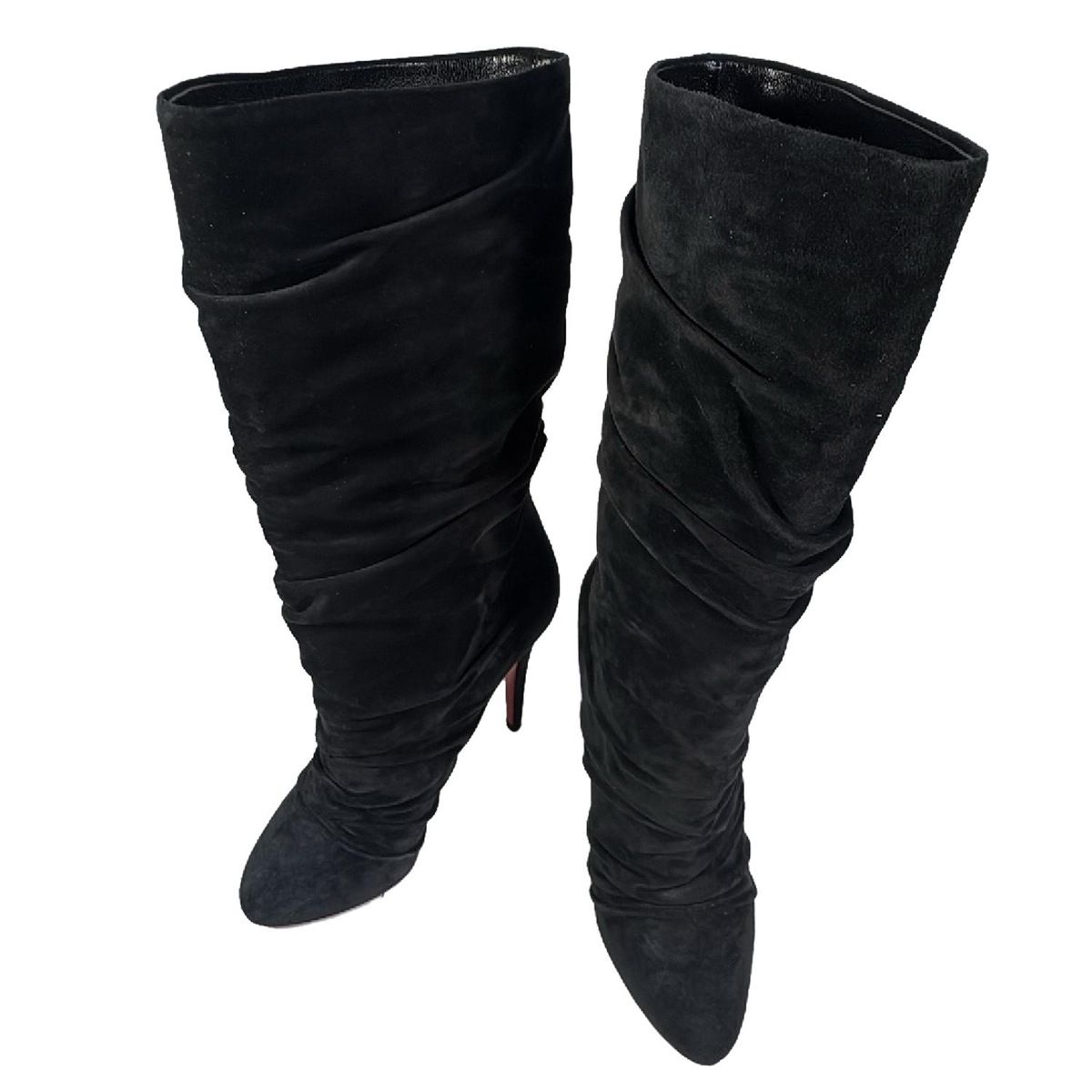 CHRISTIAN LOUBOUTIN クリスチャンルブタン ロングブーツ 36 1|2 レディース - 黒 ギャザー