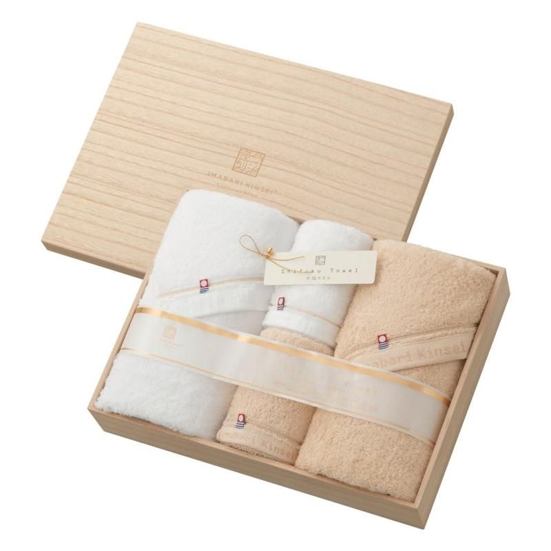 今治謹製 Shifuku Towel 至福タオル 木箱入り SH55100 バスタオル2P フェイスタオル2P