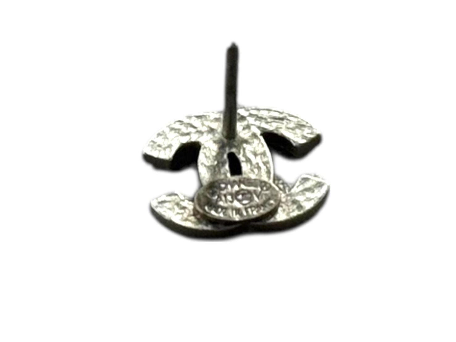 美品 シャネル ココマーク ラインストーン ピアス A13V シルバー ココ シャネル ココマーク A13V ピアス(両耳用) GP×ラインストーン