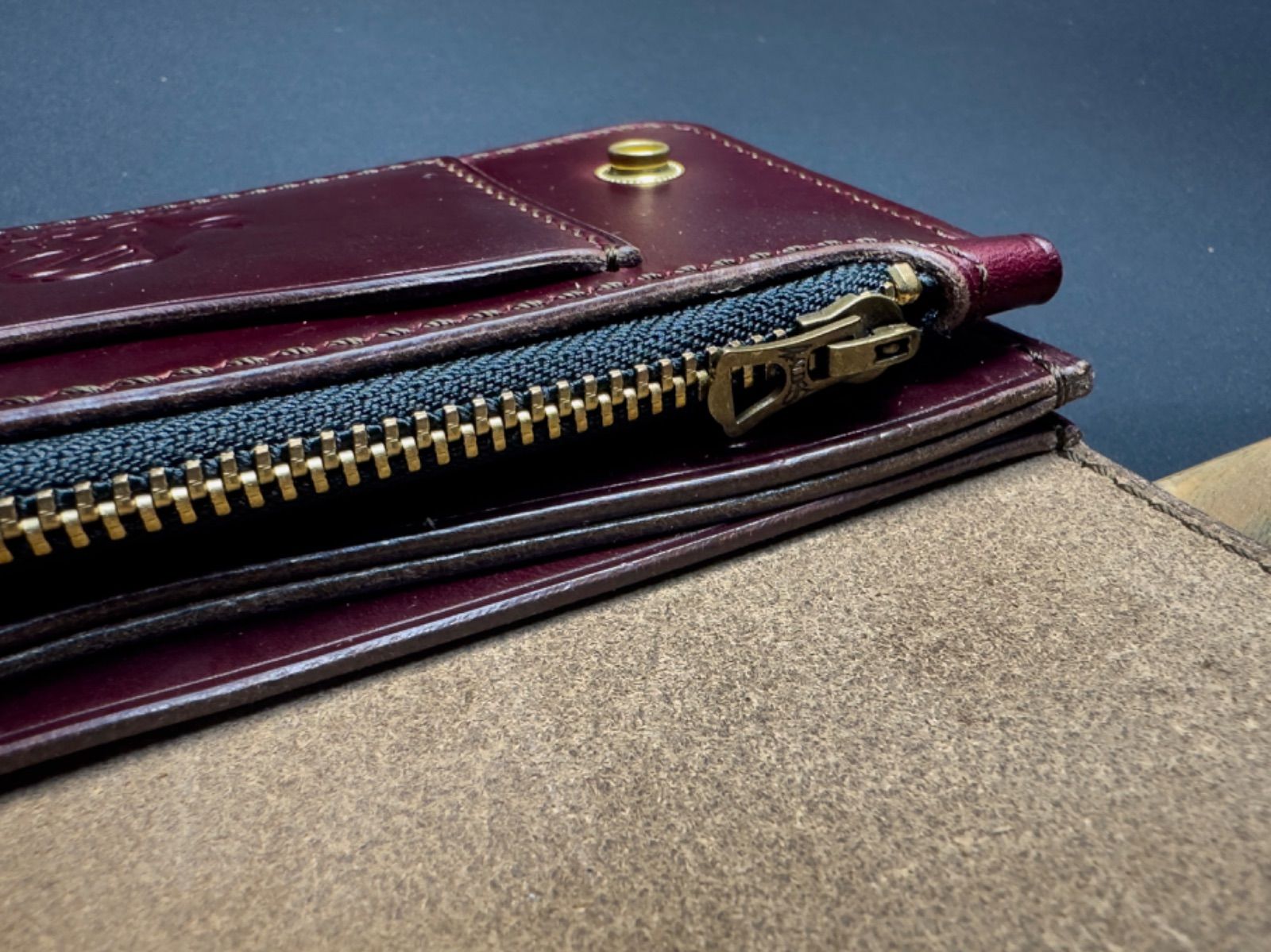 週末特価☆·クロムエクセル(茶芯·バーガンディ)トラッカーウォレット トラッカーウォレット TW-01【クロムエクセル / 茶芯