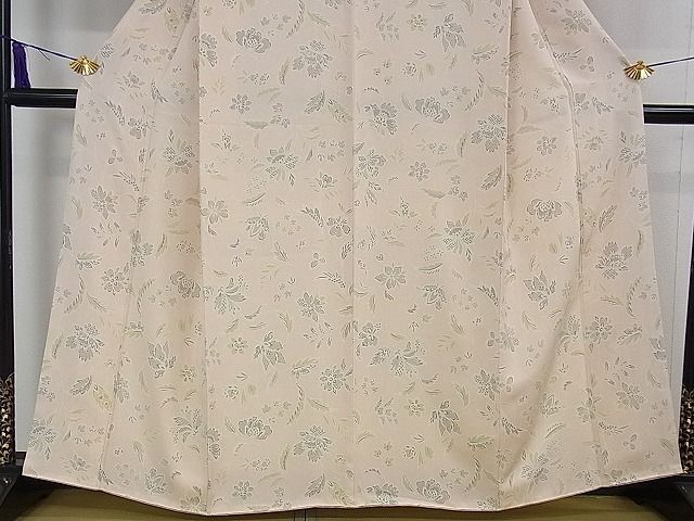 平和屋本店□極上 銀座もとじ 小紋 草花文 薄桜色地 逸品 DZAA1206kh4