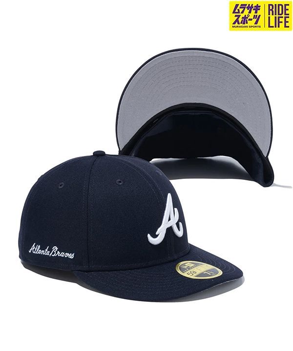 ムラスポ公式 NEW ERA ニューエラ キャップ 帽子 LP 59FIFTY Gray Undervisor アトランタ ブレーブス ネイビー グレーアンダーバイザー 14109470