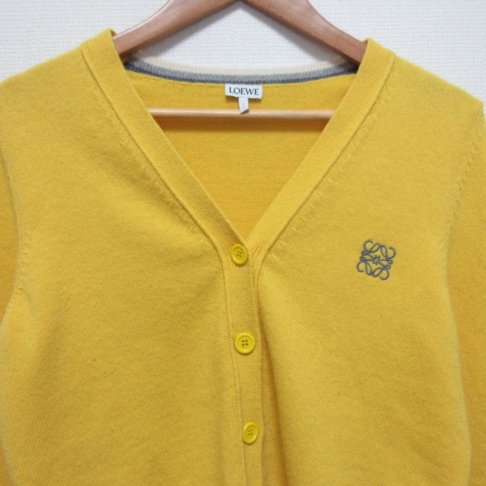 良品 LOEWE ロエベ アナグラム刺繍 ウール ニット カーディガン