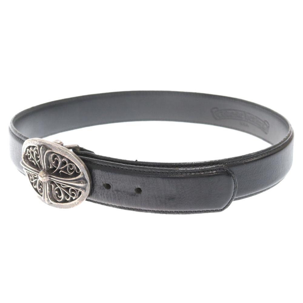 ■ 45655★ クロムハーツ 1.5クラシックオーバルクロス ベルト レザー クロムハーツクラシックオーバルクロスバックル＆プレーン