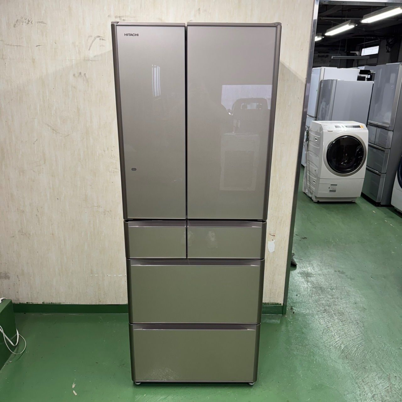 67○送料設置無料 HITACHI 大型冷蔵庫 475L 400L以上 小型 家庭用 自動製氷 ゴールド