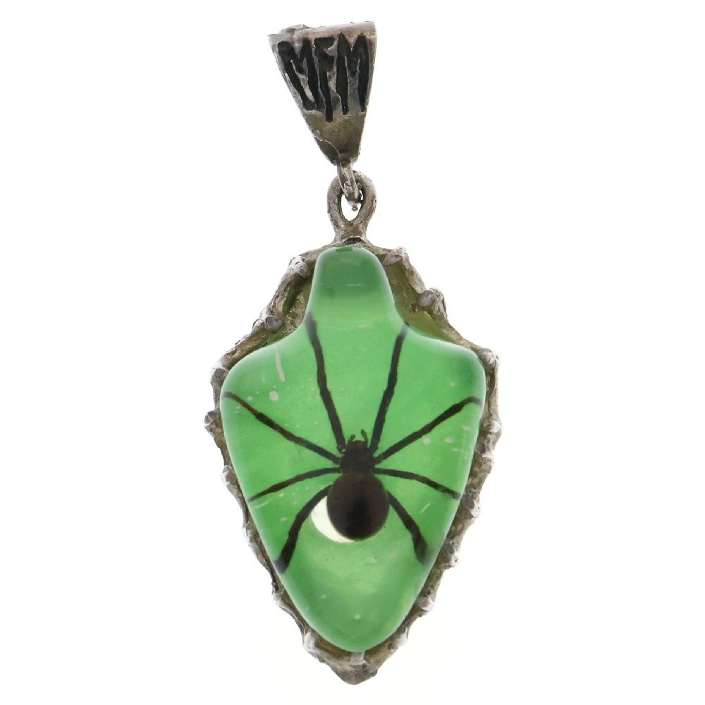 MFM エムエフエム ARROW HEAD PENDANT NECKLACE アローヘッド スパイダー ペンダントトップ ネックレス グリーン|シルバー