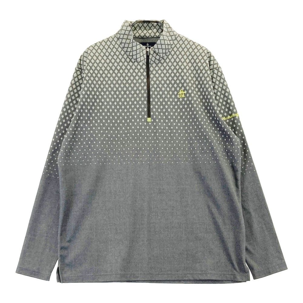 サイズ：LL MUNSING WEAR マンシングウェア  ハーフジップ 長袖Tシャツ 総柄 グレー系 [240101360695]# ゴルフウェア メンズ ストスト