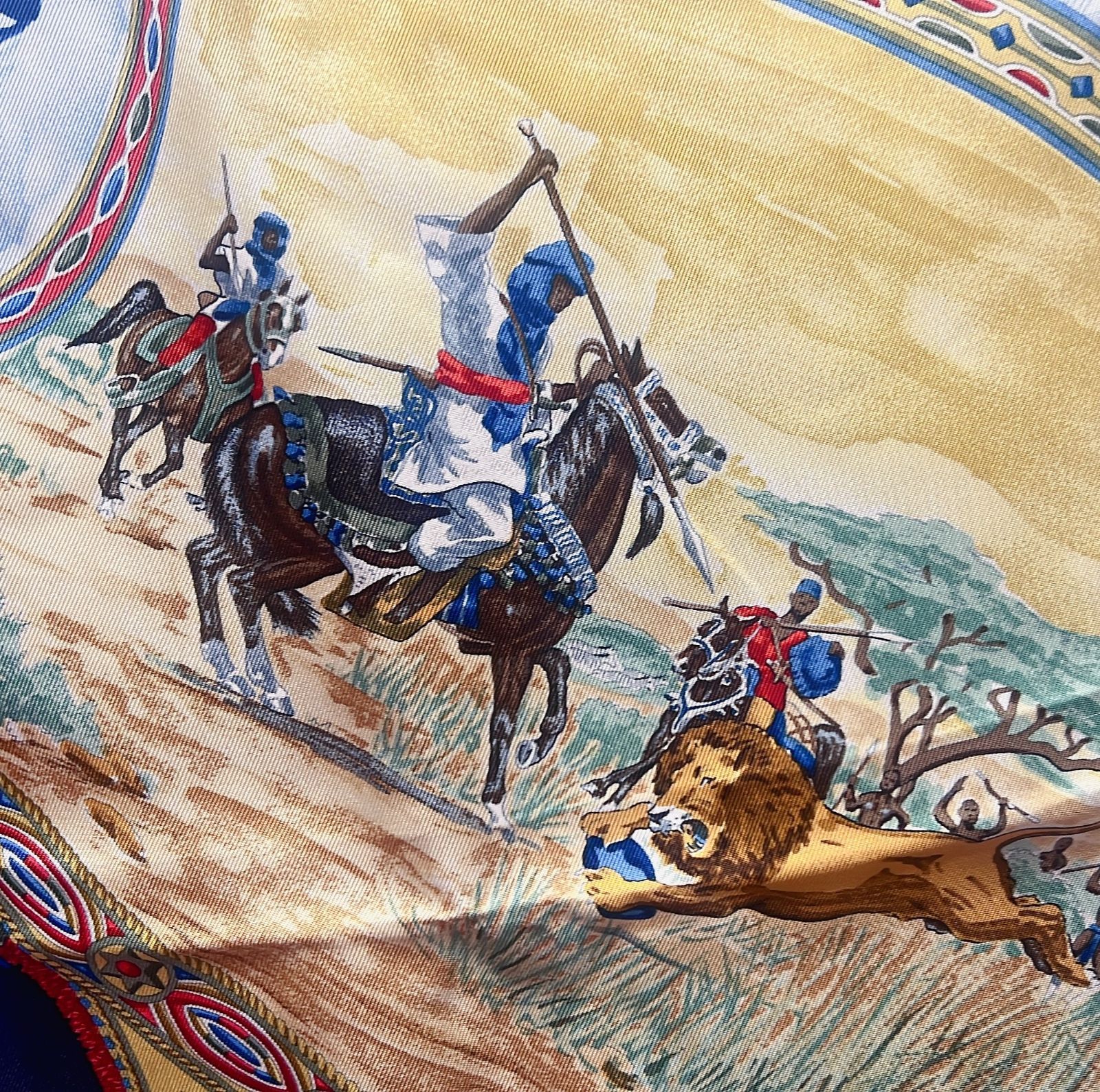 Hermès エルメス 90カレ 大判スカーフ CAVALIERS PEULS プール族の騎手