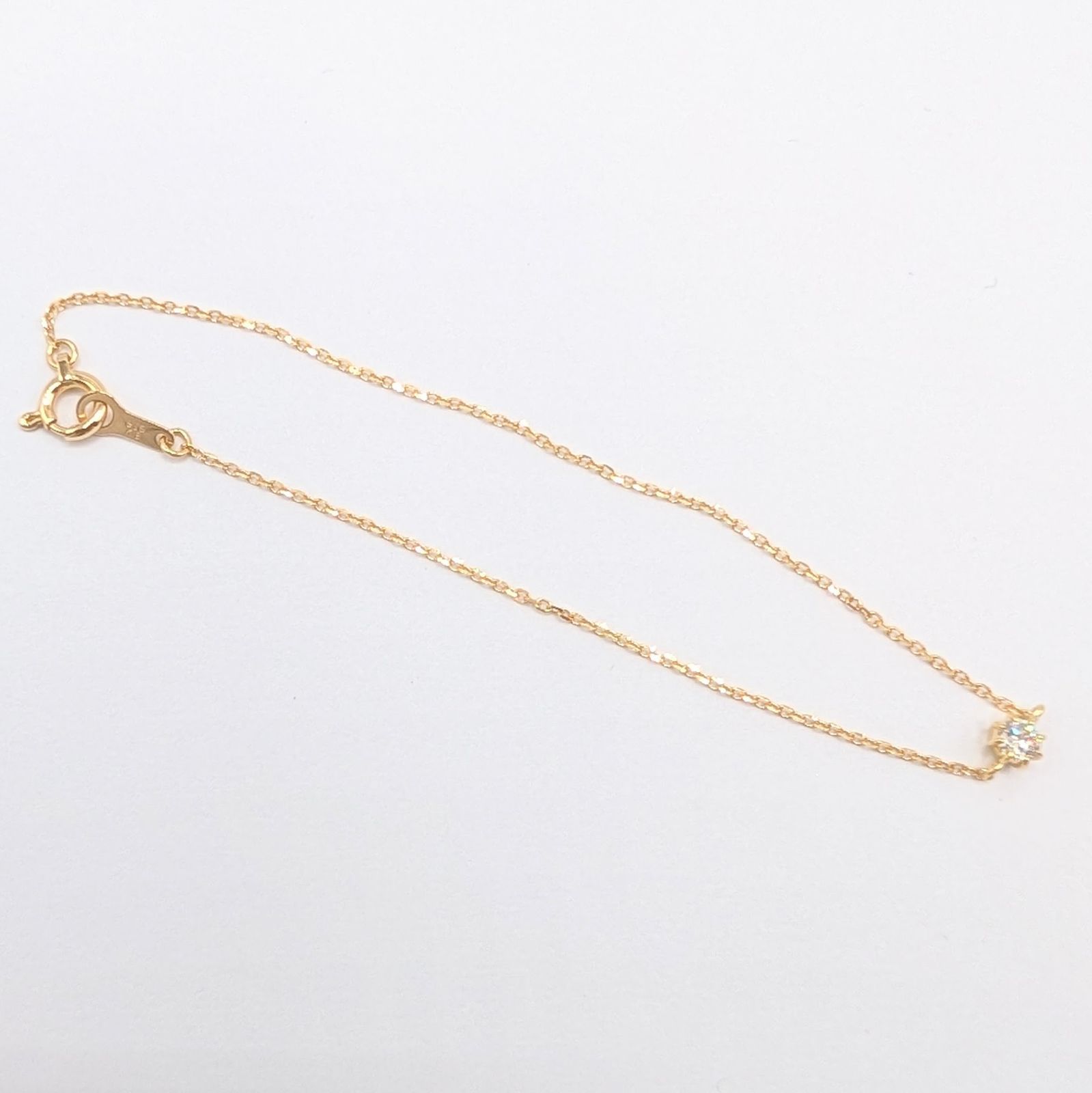 新品仕上げ済】eteエテ イエローゴールド1粒ダイヤモンドブレスレット