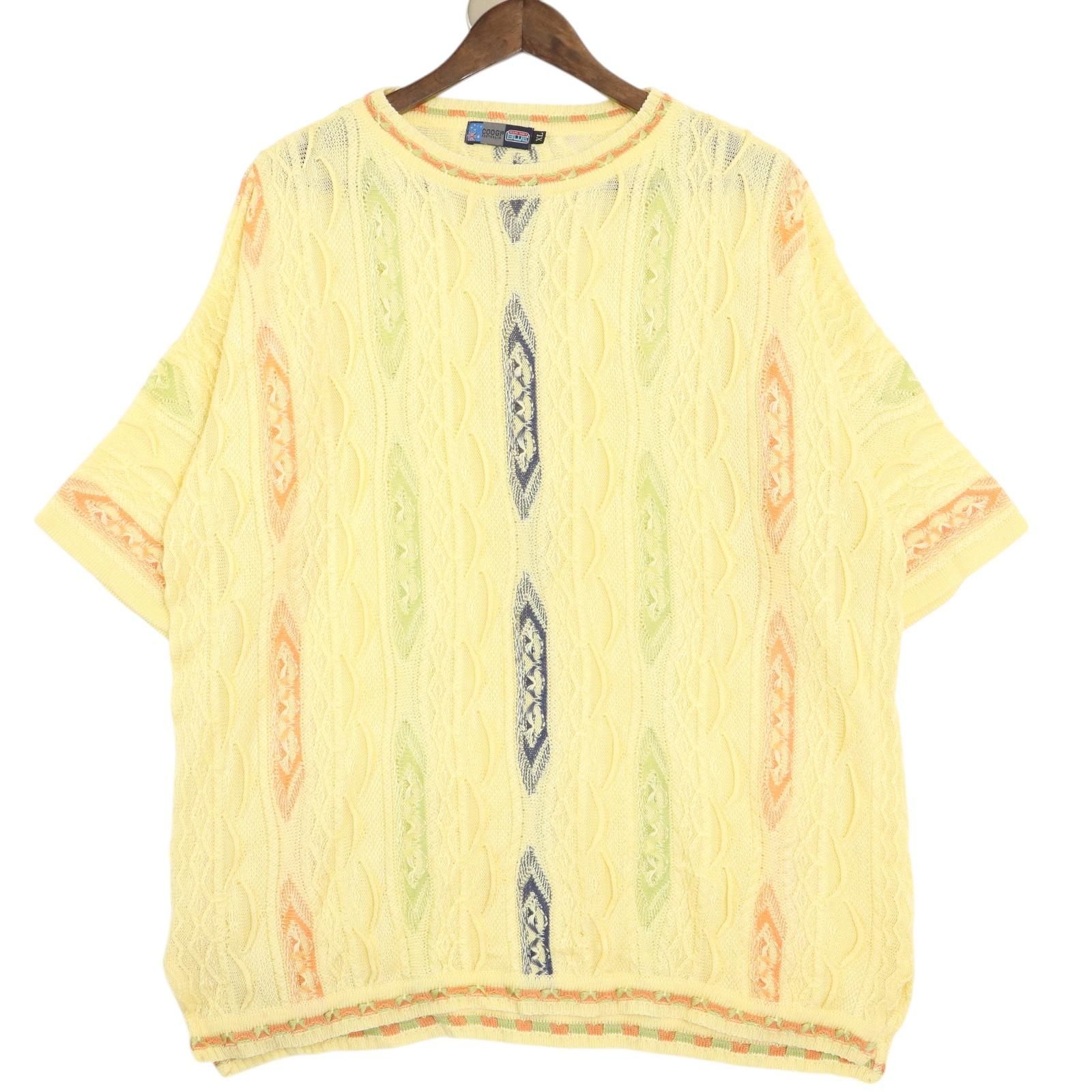 COOGI 半袖ニット ヘンリーネック トップス