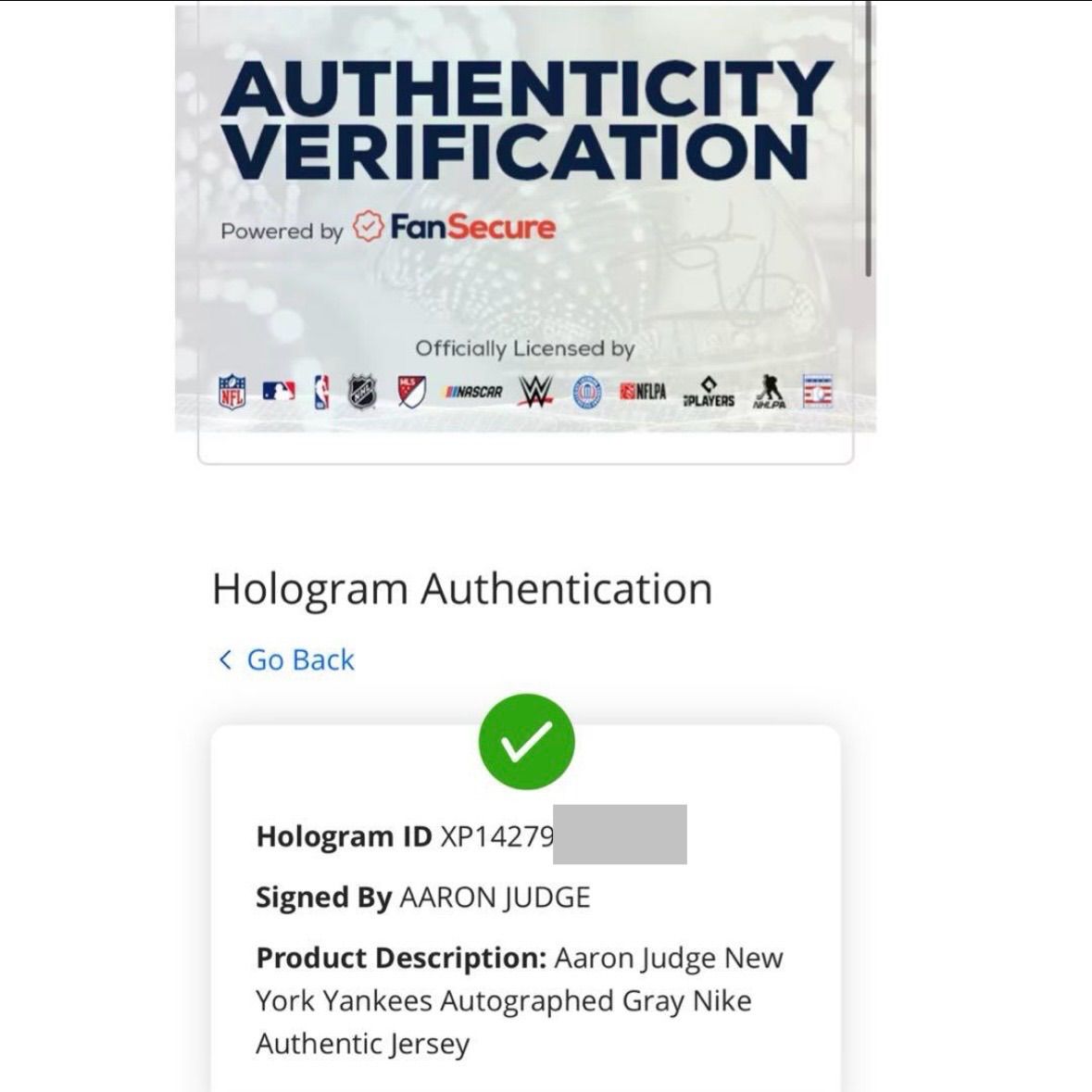  ヤンキース ジャッジ 直筆サイン グレー ユニフォーム ホログラム NIKE製 記念グッズ 野球