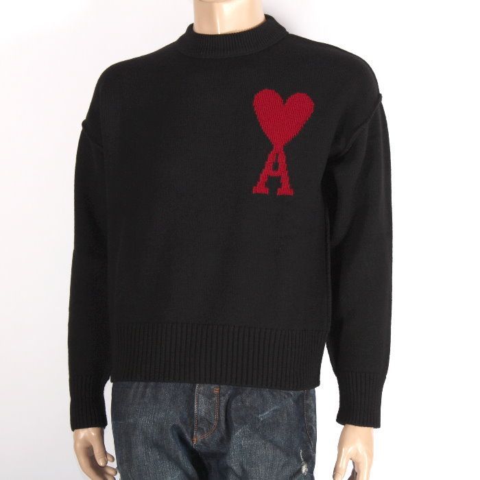 【新品未使用】アミパリス　メリノウールフェルトニットs 楽天市場】AMI PARIS アミパリス AMI DE COEUR SWEATER セーター