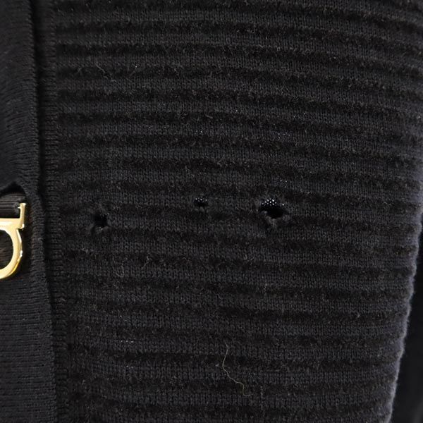 美品　フェラガモ　ボーダー　カーディガン　Salvatore Ferragamo サルヴァトーレフェラガモ イタリア製 ウールブレンド ニット ボーダー