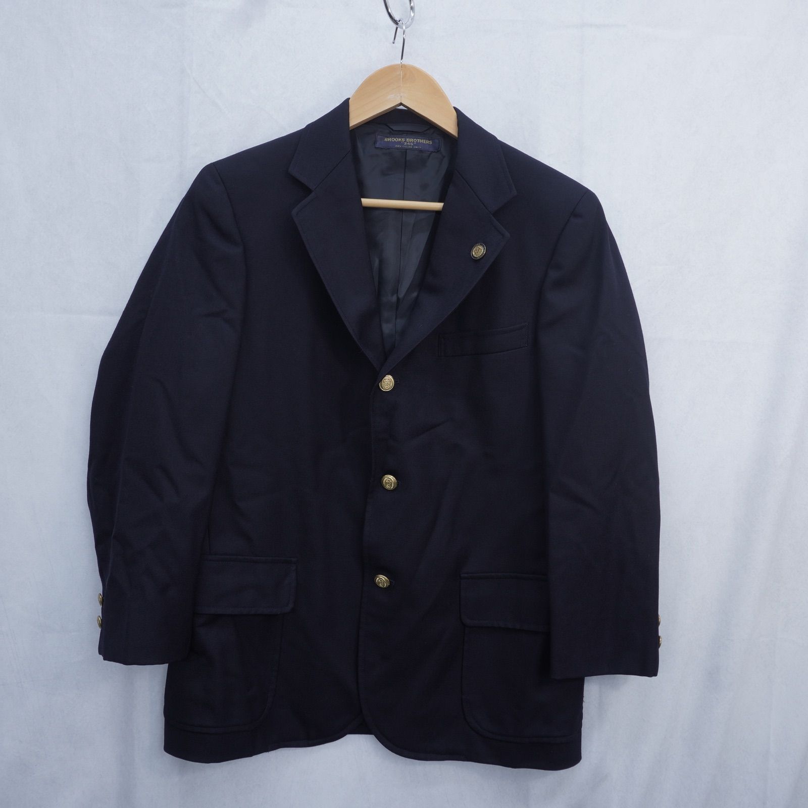 Brooks Brothers モヘヤ混 紺ブレ 金ボタン ブレザー ミラクルクリンプウール 段返り3釦 ブレザー Traditional