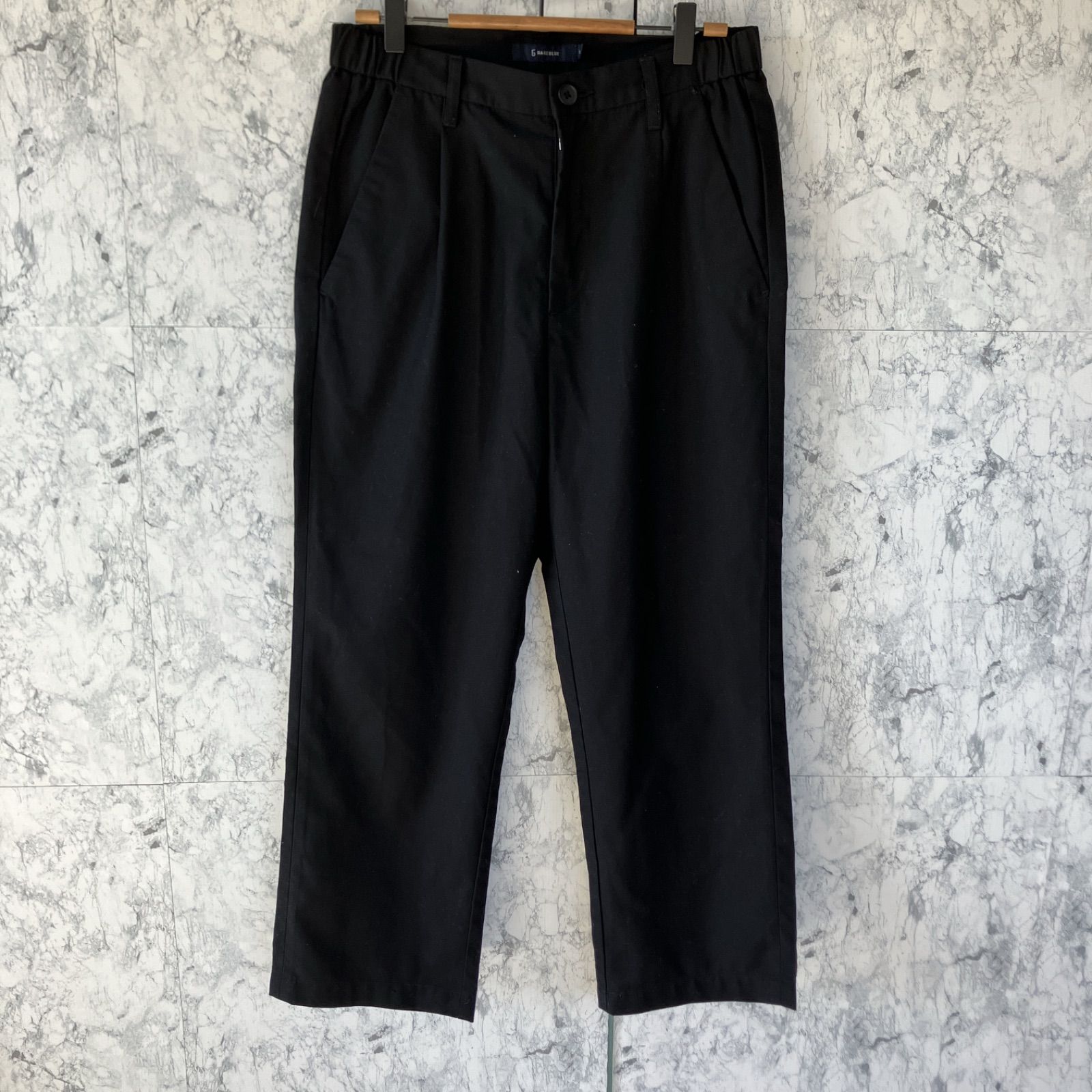 RAGEBLUE レイジブルー ストレートパンツ S 黒 ブラック ウエストゴム 薄手 春夏 ポケット