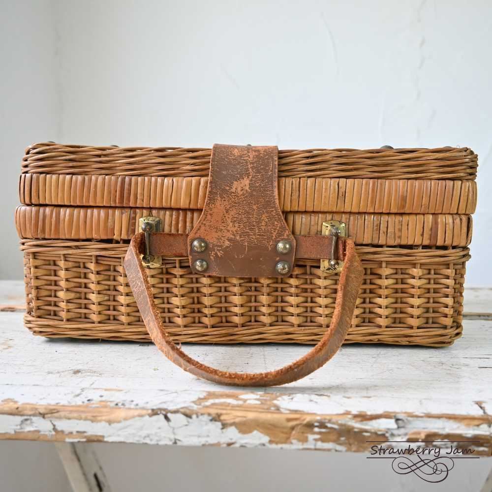 無印良品 重なるラタン長方形バスケット 蓋2枚付き 6個セット