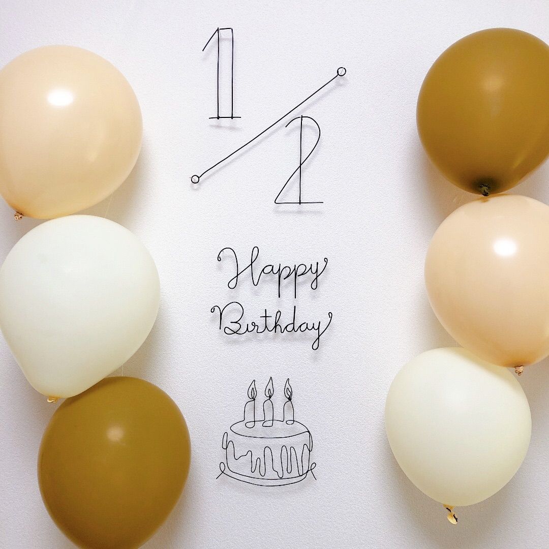 1歳 誕生日 飾り ワイヤーアート バースデーフォト 数字 王冠【02 