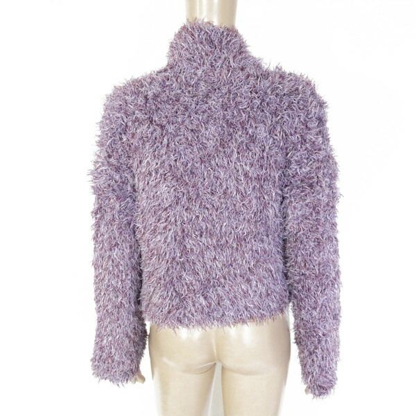 80%OFF エリザベッタフランキ ELISABETTA FRANCHI ニット 40 EKN741 Mサイズ パープル レディース シャギーニット 長袖 ハイネック イタリア製