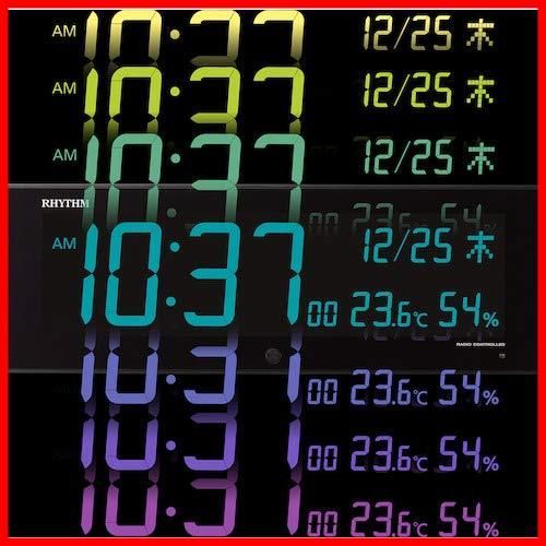 人気商品】グラデーション LED カラー 365色 デジタル 表示 電波時計